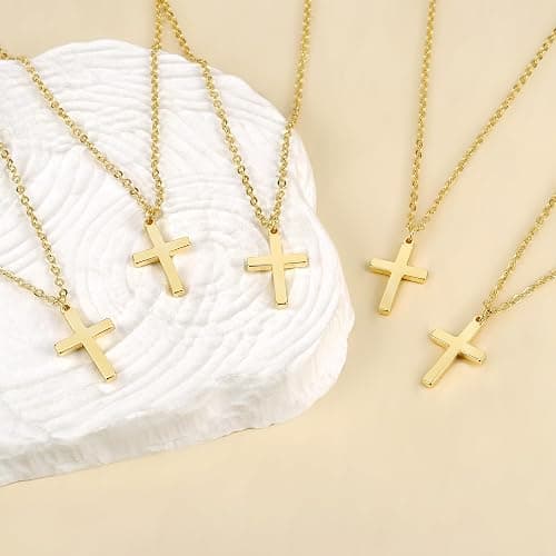 Zalcon Cross Necklace for Women, Gold Plated/Sterling Silver Plated Layered Choker Pendant Necklaces for Women Stack Jewelry for Women Trendy thumbnail 5