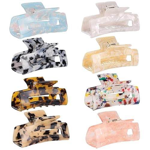 laxizar Hair Claw Clips 8 Pack Tortoise Barrettes  - Image 1