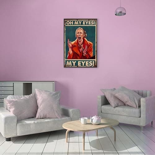 Funny Screaming Woman Quote Wall Art Trendy Oh My Eyes Bathroom Canvas Posters Whimsical Crazy Quirky Humor Prints Painting For Living Room Bathroom Restroom Wall Decor 12x16in Unframed thumbnail 4