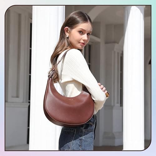 Keyli Shoulder Bag for Women Stylish Casual Clutch Purses for Women 3 Ways Adjust Strap Hobo Handbags with Zip Closure thumbnail 2