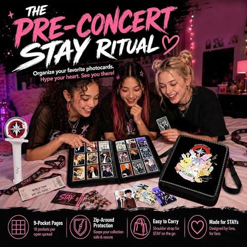 Stray Photocards Binder 1008 Pockets, Stray Fans Gifts & SKZOO Merch Collectors, 9-Pocket Portable Waterproof Display Kpop Photo Cards Collector Ablum Holder Book with 56 Removable Sleeves -SKZOO thumbnail 2