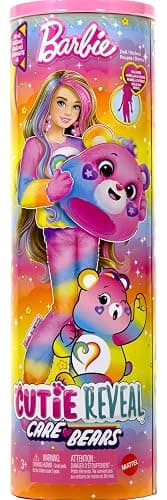 Barbie Cutie Reveal Care Bears Doll & Accessories, Series 2 Togetherness Bear with 10 Surprises Including Color Change & Mini Bear thumbnail 6