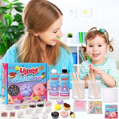 JOICEE Taba Squishy Kit, DIY Squishy Making Kit 18OZ 1:1 AB Liquid Silicone with 6 Molds for Make Your Own Super Soft Squishies Maker Kits Birthday Holiday Gifts Party Favors thumbnail 2