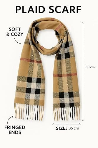 KARMA.DIEM Karierter Schal - Angenehm Weich - Schal kariert für Damen und Herren - London Style - Perfekt für Herbst und Winter 35x180cm thumbnail 6
