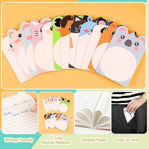 BESARME 24 Packs Mini Notebooks for Kids, Cute Animal Small Pocket Notepads Lined Mini Journal Easter Basket Stuffers Classroom Prizes Gifts Birthday Party Favors thumbnail 5