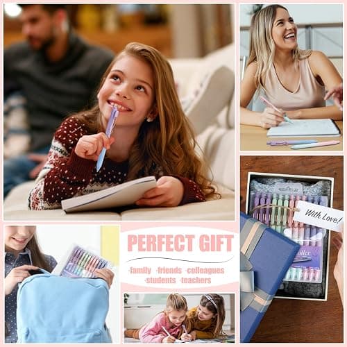 Drawdart Smooth Writing Pens, 12 Pcs No Bleed & Smear, Black Ink Fine Point (0.5mm), Retractable Aesthetic Journaling Pens for Women & Men thumbnail 5