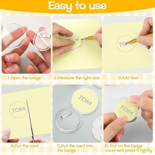 40Pcs Badge Making Kit, 3 SizeAcrylic Clear Badge, Round Pin Badges Make Your Own Badges Button Badges for DIY Crafts Gifts Birthday School Wedding Activities Clothes Party thumbnail 6