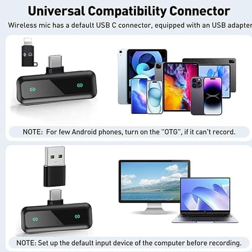 XIXIXIAXIA Micro Cravate sans Fil pour iPhone,iPad, Android,Caméra, Ordinateur, Portable, Mini Microphone avec réduction du Bruit, appairage Automatique,pour Vlogging,Enregistrement vidé, Vlog thumbnail 3