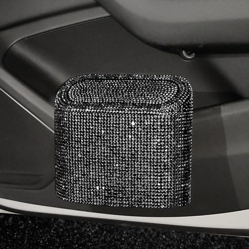 JNNJ Bling Auto Mini-Mülleimer Mit Deckel, Bling Strass Auslaufsicherer Tragbarer Mülleimer Abfalleimer, Für Autos, Universelles Zubehör, Auto Mini-Mülleimer(Schwarz) thumbnail 6