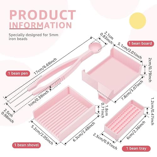 HZUIZXYO 4 Pcs Fuse Bead Tray,Fuse Bead Tool Kit DIY Scoop Aligner Pickup Tool Kit with Needle Tweezer and Aligner Tray for Craft Project Beading Enthusiast thumbnail 2