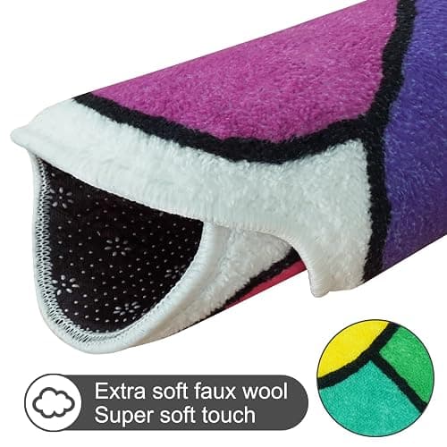 Jizrecly Flower Bath Mat, Flower Cute Fun Bath Rugs Non-Slip Absorbent Bathmat for Bathroom Floor Tub Shower Decor Rainbow Smiley Face thumbnail 6