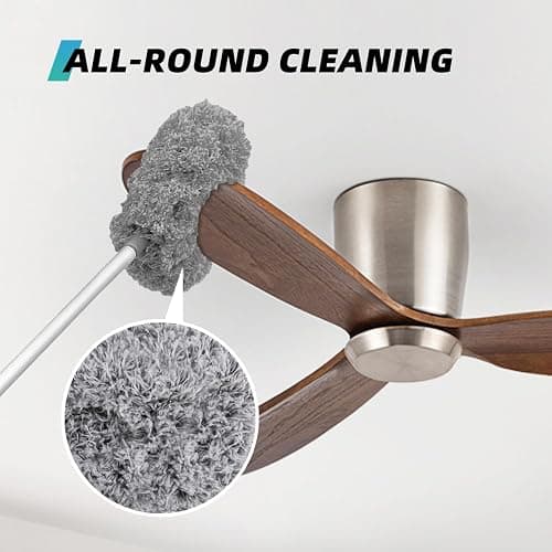DRQ Ceiling Fan Cleaner Duster, Reusable Microfiber Duster with Extension Pole, 13 to 48 Inch Fan Blade Cleaner, Removable Dusters for Cleaning Walls Bookshelves Door Window Top (Grey) thumbnail 3