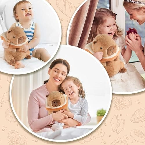 CHDBLOCK Toast Capybara Plush, Cute Capybara Plush, Toast Removable Capybara Stuffed Animal Bread Capybara Plushies Toys Gifts for Kids 11 inch thumbnail 6