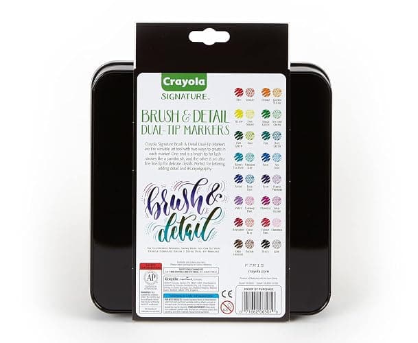 Crayola Brush & Detail Dual Tip Marker Set, 16 Markers, 32 Colors, Adult Coloring Markers, Gifts for Teens & Adults thumbnail 4