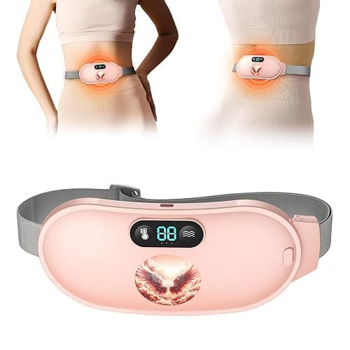 Heating Pad for Period Cramps, Fast Heating with 6 Heat Levels and 6 Massage Modes, Portable Menstrual Heating Pad, Belly Period Massager for Women and Girls, Pink - Image 1