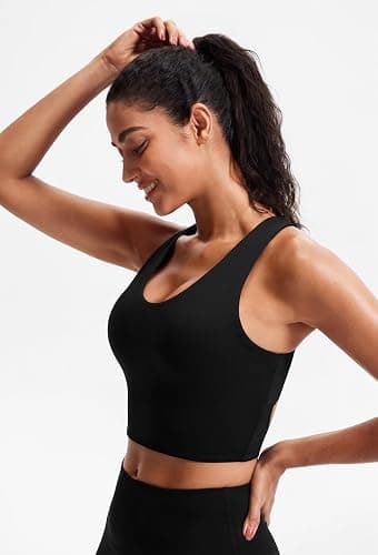 Sports Bras for Women Criss-Cross Back Padded Workout Tank Tops Medium Support Crop Tops for Women thumbnail 3