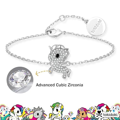 Tokidoki Unicorno 14K Gold Plated Necklace Bracelet Earring Official Licensed Jewelry Trendy Accessory Cubic Zirconia Necklace Bracelet Earring Gift for Women thumbnail 4