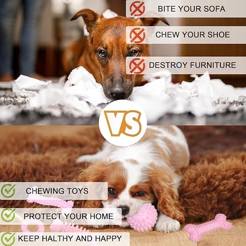 CGBD Puppy Toys, 6 Pack Dog Chew Toys for Puppy, Cute Pink Small Dog Toys, Teething Toys for Puppies, Soft Durable Interactive Chew Toy for Small Dogs thumbnail 7