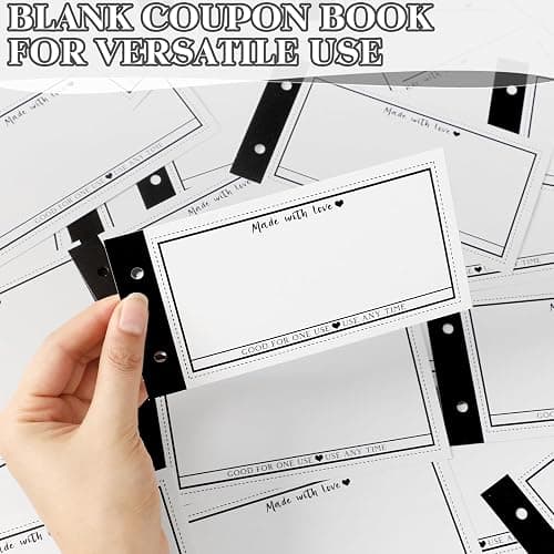 JULEASEL Personalized Coupon Book, 30 Blank Voucher Cards Booklet for All Occasions, Mothers Day Gifts for Mom, Unique Birthday Gifts for Boyfriend Wife Husband Girlfriend Best Friend thumbnail 3