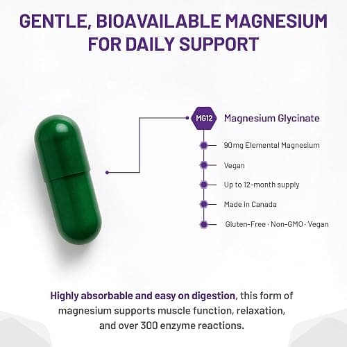 AOR Magnesium Glycinate Supplement, Vegan, 360 Capsules, 120 Day Supply | Magnesium Bisglycinate, Vegan, Non GMO, No Unnecessary Fillers, With or Without Food thumbnail 3