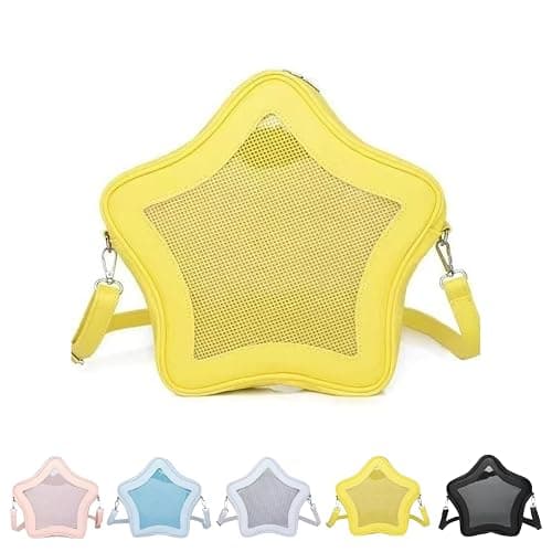 semmoi Ita Bag, Kawaii Star-Shaped Backpack โ Large Capacity, Waterproof, Lightweight, Cross-body Bag (Yellow) - Image 1