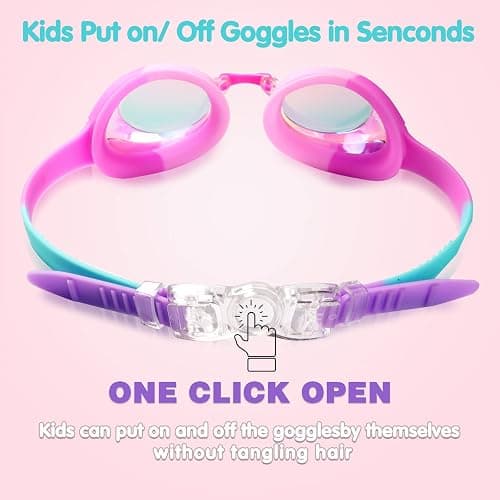 Keary Kids Swim Goggles for Toddler Kids Youth(3-12),Anti-Fog Waterproof Anti-UV Clear Vision Water Pool Goggles thumbnail 6