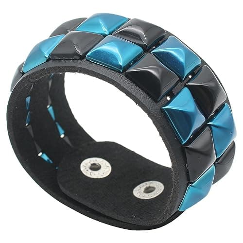 CCAKXCJJ 3PcsPunk Bracelet Leather Studded Bracelets Emo Bracelet Adjustable Goth Bracelets for Men Women thumbnail 5