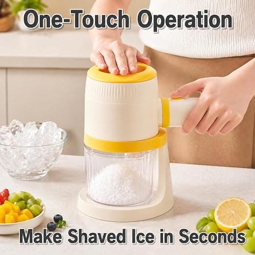 LumenOrbit Electric Snow Cone Shaved Ice Machine, Handheld Shaved Ice & Slushy Maker, Premium Portable Ice Shaver Slushie Machine, 1-year Manufacturer’s Warranty, Yellow thumbnail 3