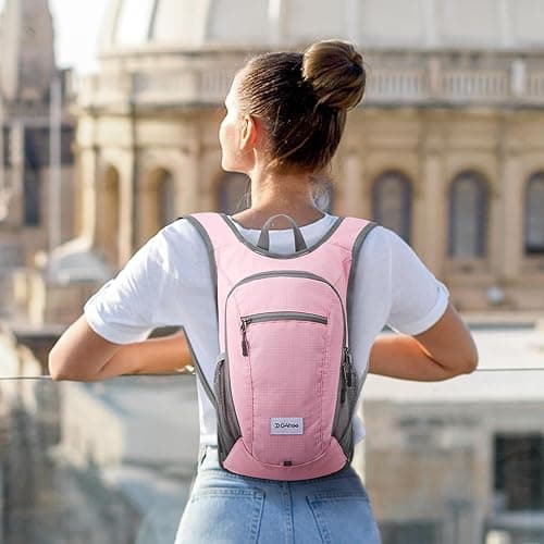 G4Free 10L/15L Hiking Backpack Lightweight Packable Hiking Daypack Small Travel Outdoor Foldable Shoulder Bag - Pink Checkered - 10L thumbnail 6