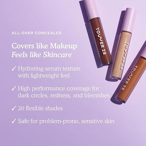 Tower 28 Swipe Serum Concealer - Hydrating Medium-Full Coverage Concealer + Under Eye Brightener - Skin Care Infused Makeup with Hyaluronic Acid + Soothing Centella - 2.0 Fair/Neutral Cool (0.22 oz) thumbnail 2