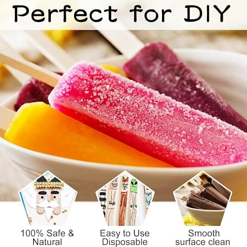 WISYOK 60 Pcs Wood Craft Sticks 5.9 Inch, Ice Cream Sticks, Wooden Jumbo Sticks, Popsicle Sticks, Ideal for Building Model, Kids Handicraft, and Creating Craft Projects - 60PCS thumbnail 4