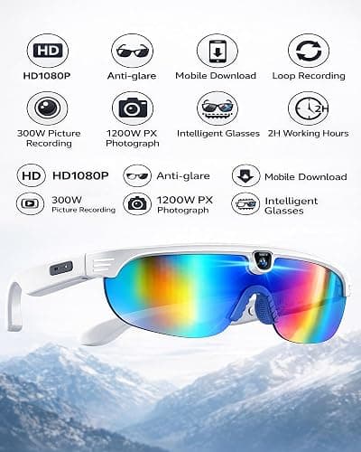 Oucift Sunglasses with Camera, Recording POV Glasses 4k Smart Glasse for Men Women Horse Girls Sunglasses Vision Cameras and Audio Video Gafas Con Camara Meets Function Sports Cycling Hiking HD thumbnail 5