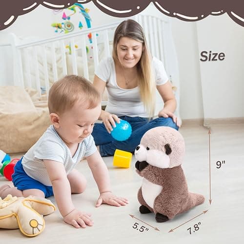 Riuhot Cute Otter Plush Soft Plushie Toy Stuffed Animal Birthday Gift for Kids Children Girls Boys 9.8 Inch Sea Otter Stuffed Animals thumbnail 6