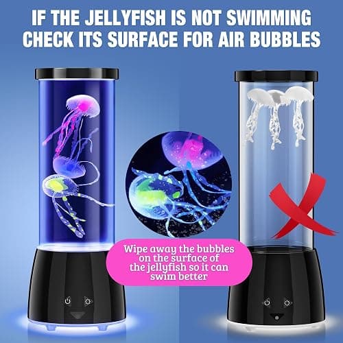 GuardWee Jellyfish Lamp, Jellyfish Aquarium Sensory Mood Table Lamp with 17 Color Changing Modes - Remote Control & USB Rechargeable for Bedroom/Office, Christmas/Birthday Gifts for Kids/Adults thumbnail 7