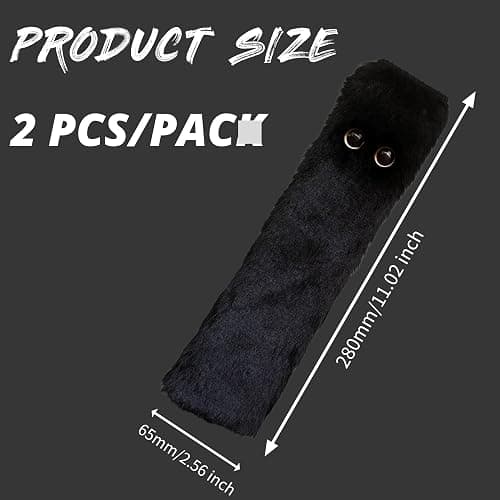 LeRoc Black Cat Eyes Seat Belt Strap Cover Pad, Cute Funny Kawaii Interior Car Accessories Decor, for Auto Car Truck Pickup 2025, Artificial Soft Wool, Fluffy Shoulder Neck Cushion Protector, 2 PCS thumbnail 2