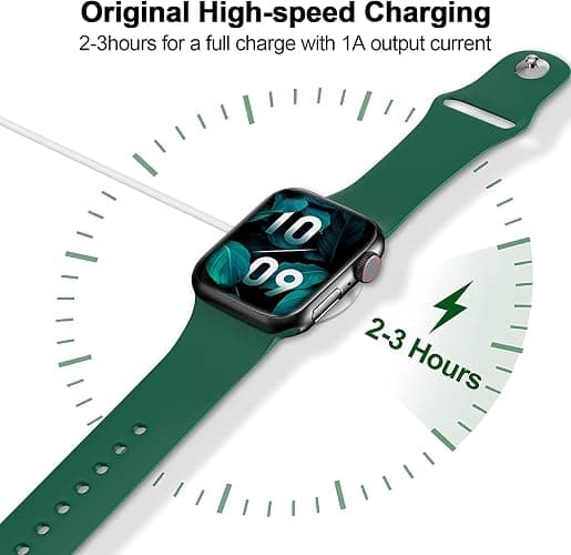 𝟐𝟎𝟐𝟔 𝐔𝐩𝐠𝐫𝐚𝐝𝐞𝐝 Magnetic Charging Cable for Apple Watch Charger,[USB C Port] Wireless Charging Cable Compatible with iWatch Series Ultra/10/9/8/7/6/SE/SE2/5/4/3/2[3.3FT]-White - Image 1