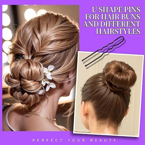 Teenitor 300pcs Hair Pins Bobby Pins Black, 100 Black Bobby Pins 2" 2.75"100 Hair Pins for Women and 100 Clear Hair Bands Kit, U Pins for Buns 2" 2.36" thumbnail 3