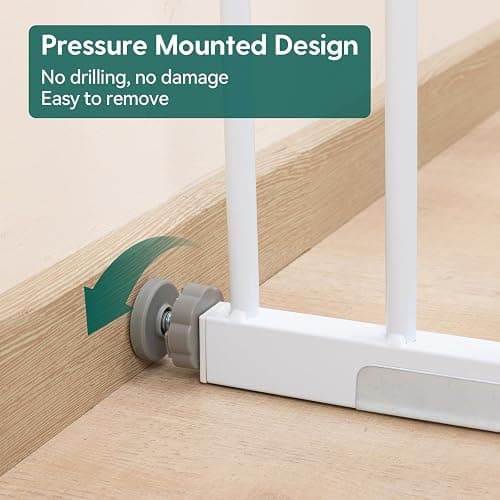 Babelio Baby Gate for Doorways and Stairs, 26"-40" Auto Close Dog Gate, PressGuard C5, Easy Install Pressure Mounted Gate, fits for Narrow and Wide Doorways, Safety Gate Door for Child and Pets thumbnail 7