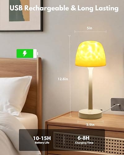 Funlenry Shower Lamp - Waterproof Bathroom Lamp with 16 Color Ocean Wave Projector, Rechargeable Shower Light with Touch & Remote Control, Cordless Light for Inside Shower/Bathtub thumbnail 7