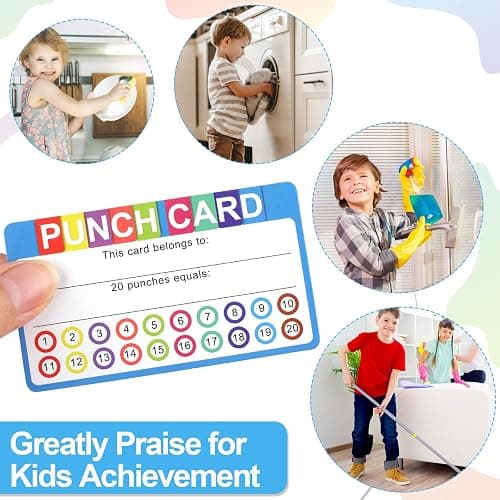 Punch Cards for Classroom, 240 Pack Kids Behavior Reward Punch Cards, Incentive Punch Card for kids, Business, Students, Teachers, 2 Styles thumbnail 6