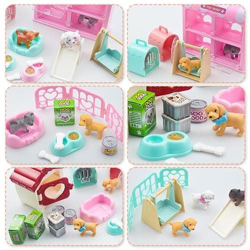 iselyn Pet Pretend Play Toys, 35Pcs Dog Figures Playset Toys for Kids Realistic Detailed Dog Care Center with Accessories Toy Sets Educational Gifts for Kids Toddlers Girls Boys thumbnail 4