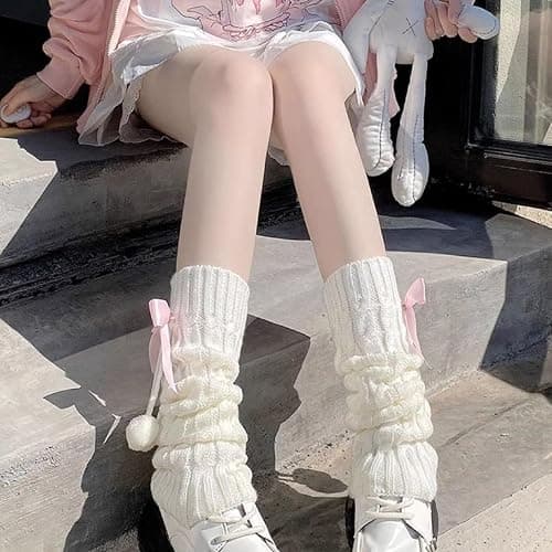 Ziyutam Cute Leg Warmers for Girls Kawaii Arm Warmers Bow Knit Y2k Lolita Japanese Harajuku Gyaru Cutecore Accessories thumbnail 5