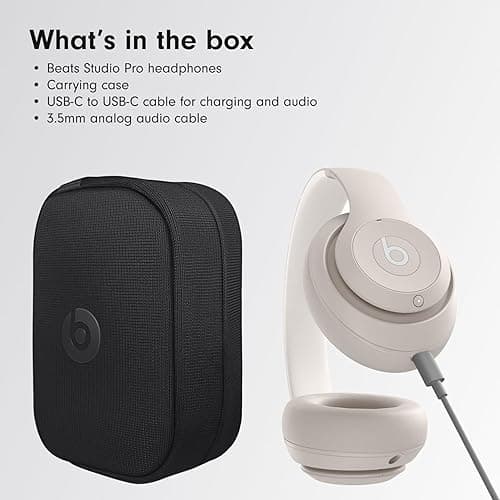 Beats Studio Pro - Wireless Bluetooth Noise Cancelling Headphones - Personalized Spatial Audio, USB-C Lossless Audio, Apple & Android Compatibility, Up to 40 Hours Battery Life - Sandstone - Sandstone - Studio Pro - Without AppleCare+ thumbnail 7