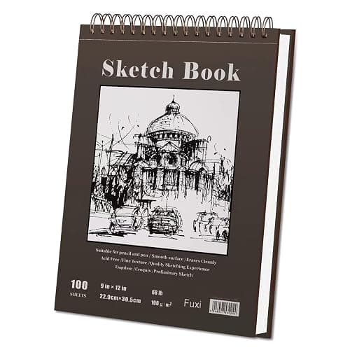 Fuxi 9" x 12" Sketch Book, Top Spiral Bound Sketch Pad, 100 Sheets 68lb/100gsm Acid-Free Drawing Paper, Art Sketchbook for Drawing Pad for Kids Artists & Beginners Professional Art Supplies for Adults thumbnail 9