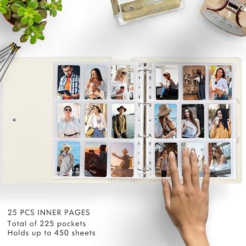 A4 Kpop Photocard Binder with 25 Pages 9 Pocket, 2x3 inch Kpop Photocard Holder Book, Photo Album for Fujifilm Instax Mini Camera Polaroid Printer Photo Film (Pink) - Pink thumbnail 3