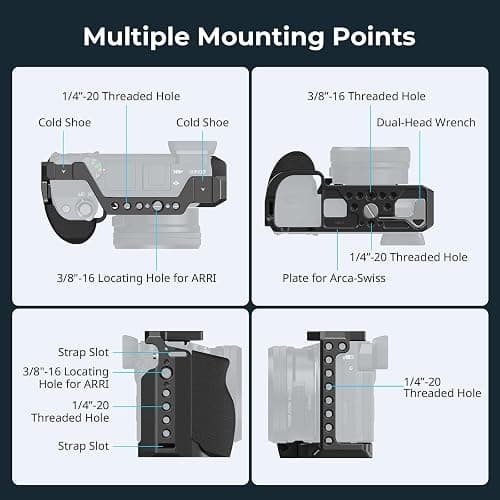SmallRig Cage with Silicone Handgrip & Cold Shoe for Sony a6100, a6300, a6400-3164 thumbnail 5