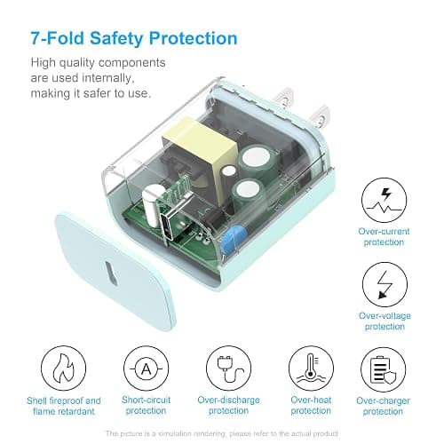 USB C Charger for iPhone 17/16/15[MFI Certified] 20W iPhone Fast ChargerBlock with 6FT 2Pack USB C Cable foriPhone 17/17 Pro Max/16/16 ProMax/15 Series thumbnail 4