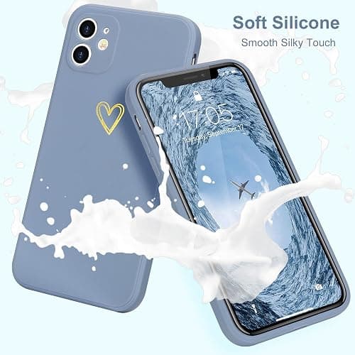 Lafunda Handyhülle Kompatibel mit iPhone 11 Mädchen hülle Ultra Dünn Silikonhülle süß Liebesherz Schutzhülle stoßfest Case Bumper Back Cover mit Fallschutz für iPhone 11 Blau thumbnail 3