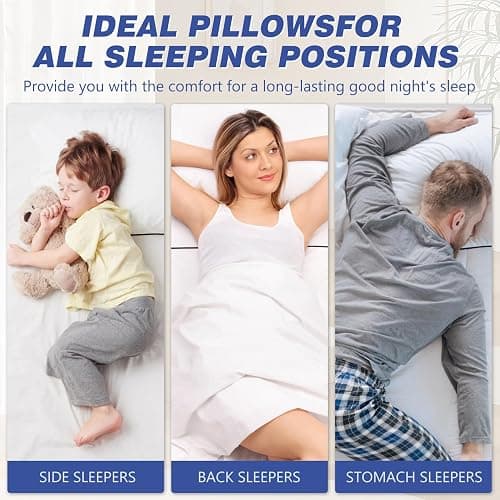 Vorouhals Hotel Collection Bed Pillows for Sleeping 2 Pack Queen Size Cooling Pillows Set of 2 for Back, Stomach or Side Sleepers, Super Soft Down Alternative Microfiber Filled Pillows thumbnail 4