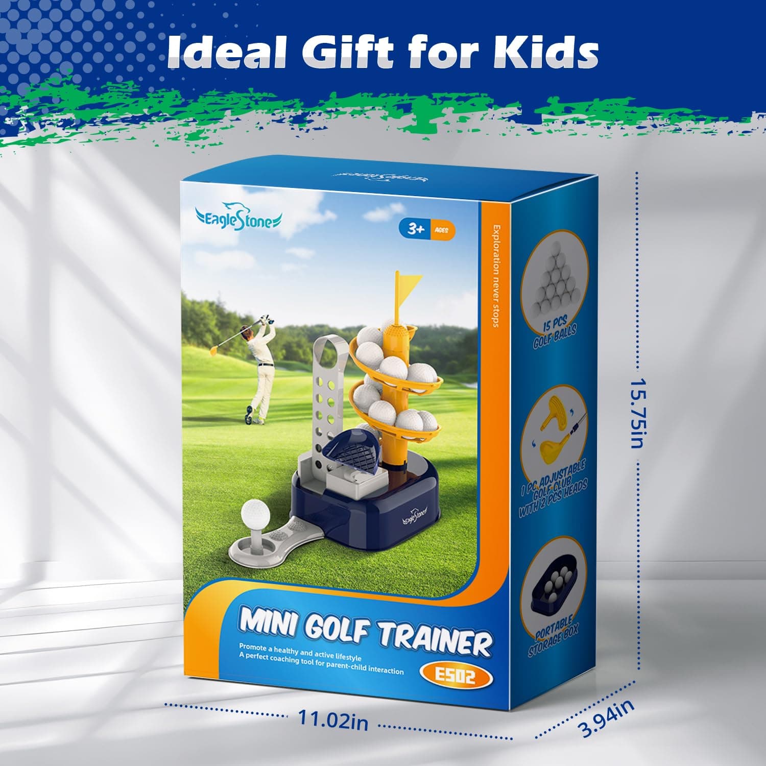 Eagle Stone Kids Golf Toys Set Outdoor Lawn Sport Toy with 15pcs Training Golf Balls & Clubs Equipment, Indoor Exercise Game, Portable Outside Yard Active Gifts for 3 4 5 6 7 8 Year Olds Boys Girls thumbnail 7